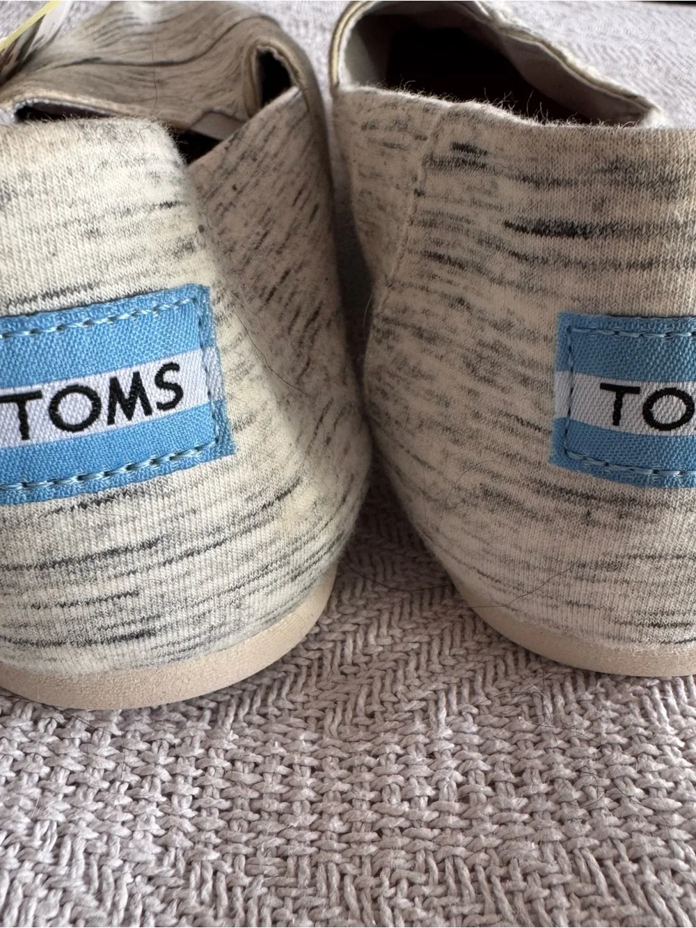 TOMS Women's Heathered Light Gray Slip-On Moccasins